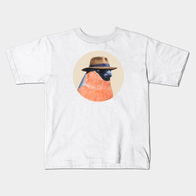 Eurasian bullfinch Kids T-Shirt by Mikhail Vedernikov